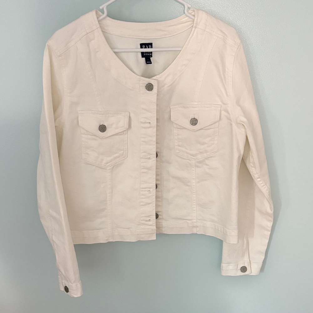 GAP White Jean Jacket
